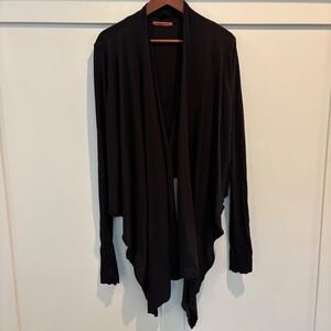 Velvet by Graham & Spencer Cardigan Women XL Black Open Front Whimsy Goth Witchy